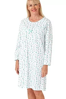 Piżamy damskie - Marlon Damska koszula nocna z dzianiny Emmie 102 cm z nadrukiem bawełniana koszula nocna, Ocean Blue, 12-14, Błękitny ocean - grafika 1