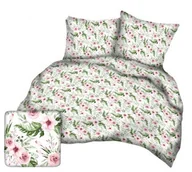 Pościel - Pościel z kory 200x220 biała różowa kwiatki Kora 23 - miniaturka - grafika 1