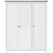 Meble do przedpokoju - Szafa BODO, biało-brązowa, 151,5x52x176,5 cm, drewno sosnowe Lumarko! - miniaturka - grafika 1