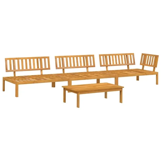 Modułowy zestaw wypoczynkowy z drewna akacjowego, 133x92x69 cm, brązowy