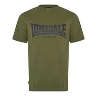 Koszulki męskie - Lonsdale Essentials koszulka męska z logo khaki, Rozmiar XL - miniaturka - grafika 1