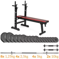 Ławki treningowe - SAPPHIRE Zestaw obciążeń Solid 68 kg z ławką xg025 - miniaturka - grafika 1