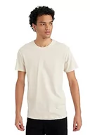 Koszulki męskie - DeFacto Męski t-shirt Slim Fit Basic – klasyczny T-shirt dla mężczyzn, beżowy, XXL - miniaturka - grafika 1