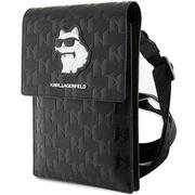 Etui i futerały do telefonów - Karl Lagerfeld Torebka Klwbsakhpck Czarny/Black Saffiano Monogram Choupette - miniaturka - grafika 1