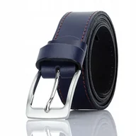 Paski - pasek MESKI SKORA NATURALNA granatowy CZERWONA NIC - miniaturka - grafika 1