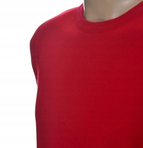 Sweter męski z kaszmiru i wełny merynosów kaszmirowy L czerwony 133