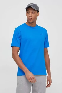Koszulki męskie - New Balance t-shirt bawełniany męski kolor niebieski gładki - grafika 1