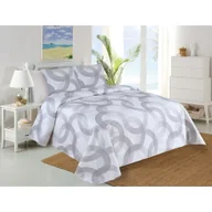 Narzuty - Biało-szary pikowany zestaw narzuty na łóżko i poszewki na poduszkę 220x240 cm Circulo – My House - miniaturka - grafika 1