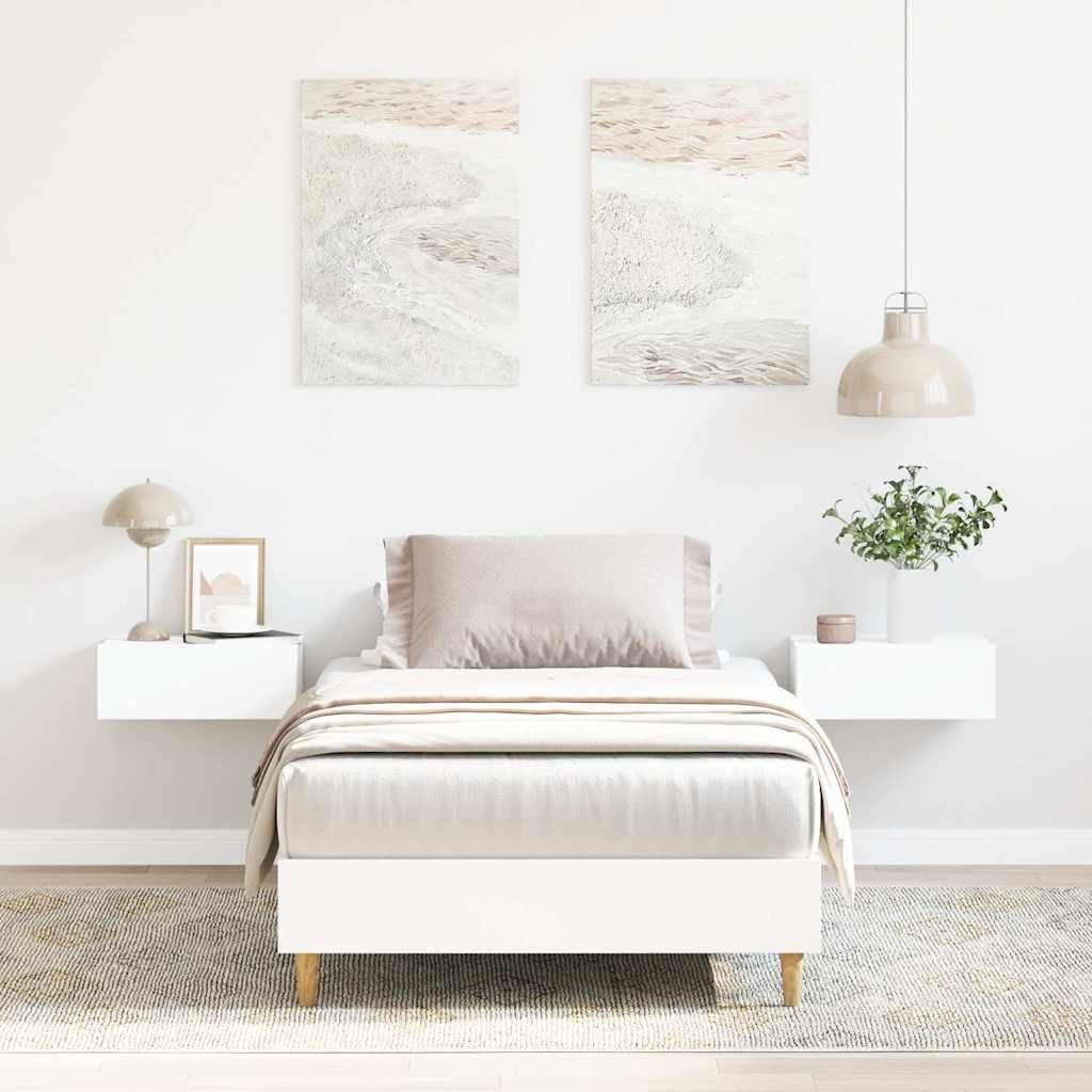 vidaXL Rama łóżka bez materaca Biała 90x190 cm Drewno klejone