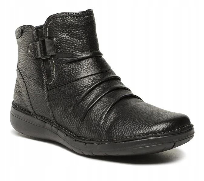 Clarks Botki Damskie Czarne Skórzane 41 Ż5C
