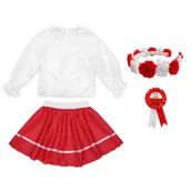 Dresy i komplety dla dziewczynek - ZESTAW NARODOWY BIAŁO-CZERWONY 116-128 4el - miniaturka - grafika 1