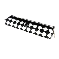 Piórniki - Piórnik szkolny młodzieżowy student jamnik Krata White - miniaturka - grafika 1