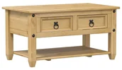 Ławy i stoliki kawowe - Sosnowy stolik kawowy z 2 szufladami K8-F96 - miniaturka - grafika 1