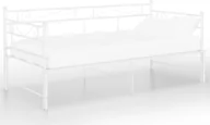 Łóżka - vidaXL Łóżko dzienne rozkładane białe metalowe 90x200 cm - miniaturka - grafika 1