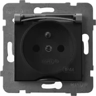 Gniazdka elektryczne - Ospel Aria szary mat - gniazdo bryzgoszczelne GPH-1UZ/m/70/d - miniaturka - grafika 1