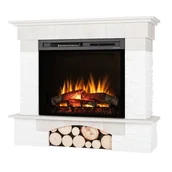 Kominki elektryczne - Warmtec Kominek elektryczny narożny 28" XHD grzewczy LED 1400W dekor biała sosna pilot Porto - miniaturka - grafika 1