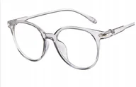 Okulary korekcyjne, oprawki, szkła - Okulary kujonki korekcyjne minusy kocie szare -3.5 - miniaturka - grafika 1