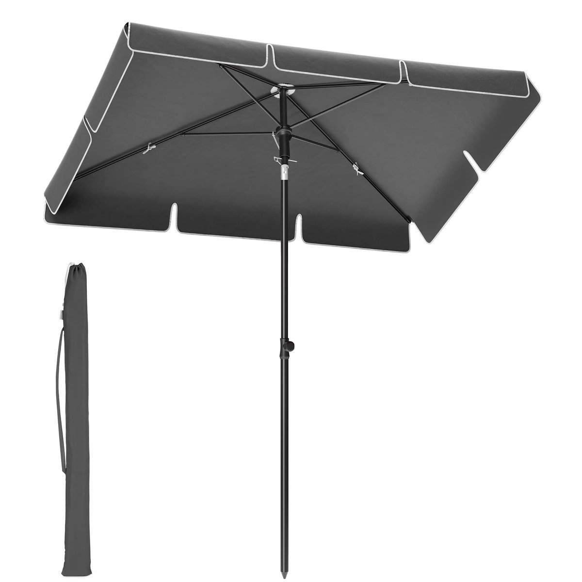SONGMICS PARASOL OGRODOWY BALKONOWY SZARY 180X125CM