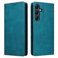 Portfele - Etui ochronne na telefon do Samsung Galaxy A56 5G, etui na portfel telefonu ze skóry PU blokujące RFID Peacock Blue - miniaturka - grafika 1