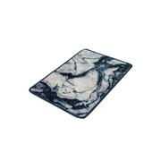 Dywaniki łazienkowe - Niebiesko-biały dywanik łazienkowy z marmurkowym motywem Foutastic Marble, 60x40 cm - miniaturka - grafika 1