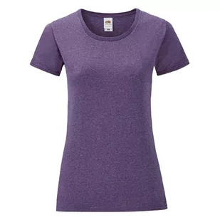 Koszulka damska ICONIC z odrywaną metką Fruit of the Loom - Heather Purple XL - Koszulki i topy damskie - miniaturka - grafika 1