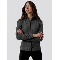 Bluzy sportowe damskie - Polarowa Bluza Damska 4F Wkładana Szary Melanż Z22PLD351-24M - miniaturka - grafika 1