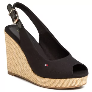 Tommy Hilfiger Espadryle Iconic Elena Sling Back Wedge FW0FW04789 Black BDS - Espadryle damskie - miniaturka - grafika 1