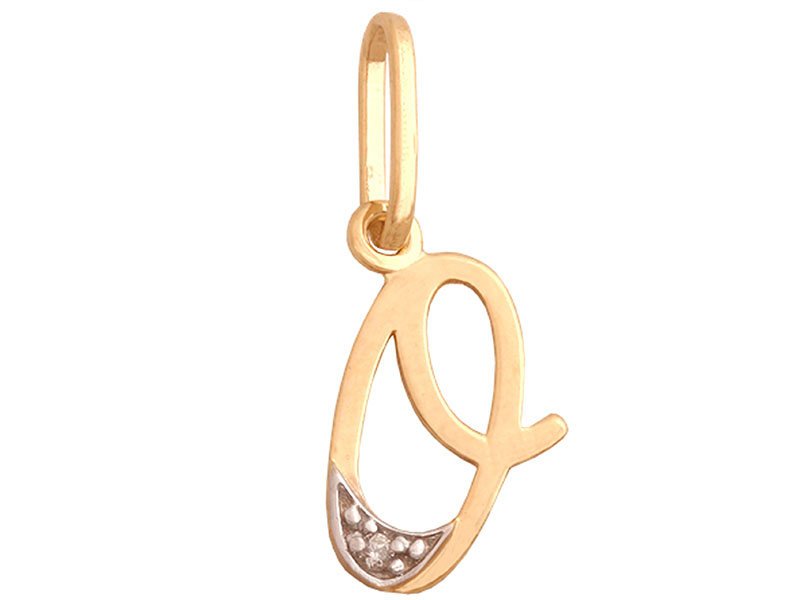 Złota Przywieszka 585 Literka O Z Cyrkoniami