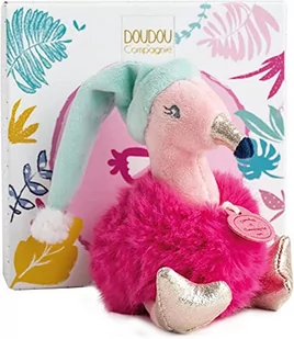 Doudou et Compagnie Doudou et Compagnie DC3525 MINIZOO - flaming z kapeluszem, różowy - Czapki dla dzieci - miniaturka - grafika 1