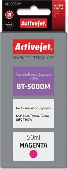 Tusz Activejet Tusz Activejet AB-5000M zamiennik Brother BT-5000M; Supreme; 50 ml; czerwony