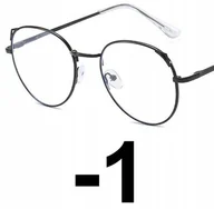 Okulary korekcyjne, oprawki, szkła - Okulary metal korekcyjne minusy kocie uszy -1 - miniaturka - grafika 1