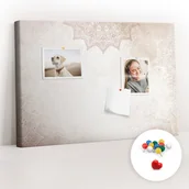 Tablice i flipcharty - Szkolna Tablica korkowa 60x40 cm, Kolorowe Pinezki, wzór Wzór dekoracyjny - miniaturka - grafika 1