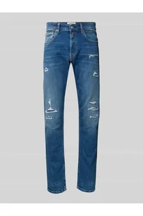 Jeansy o kroju straight fit z przetarciami model GROVER - Replay - Spodnie męskie - miniaturka - grafika 1