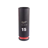 Klucze i nasadki - Milwaukee nasadka udarowa 15 mm 3/8" 6-kątna Shockwave długa metryczna 4932480289 - miniaturka - grafika 1