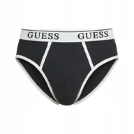 Majtki męskie - Guess Slipy Męskie z Logo na Gumie w Kolorze Szarym Grafitowym M G_a - miniaturka - grafika 1