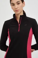 Bielizna sportowa damska - 4F bluza funkcyjna damska kolor czarny - miniaturka - grafika 1