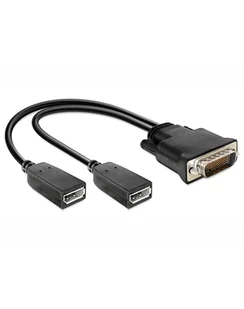 Delock adapter DMS-59 M > 2 x DisplayPort F 25cm - Adaptery i przejściówki - miniaturka - grafika 1