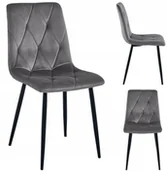 Krzesła - Krzesło Lumines tapicerowane aksamitne Nowoczesne - miniaturka - grafika 1