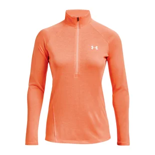 Damska Bluza UNDER ARMOUR TECH 1/2 ZIP TWIST 1320128-866 – Pomarańczowy - Bluzy damskie - miniaturka - grafika 1