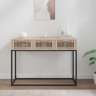 Konsole i sekretarzyki - vidaXL Stolik konsolowy, 105x30x75cm, materiał drewnopochodny i żelazo - miniaturka - grafika 1