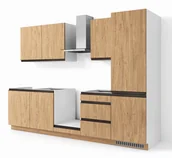 Meble kuchenne - Zestaw Mebli Kuchennych Bari Plus 300-P Dąb Kamienny - miniaturka - grafika 1