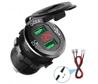 Ładowarki samochodowe - GNIAZDO SAMOCHODOWE ŁADOWARKA 2x USB 3,1A 12V 24V MC3084G BLACK FREEDCONN - miniaturka - grafika 1
