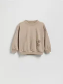 Bluzy i sweterki niemowlęce - Reserved - Bawełniana bluza - brązowy - miniaturka - grafika 1