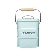 Kompostowniki - Kitchen Craft Living Nostalgia pojemnik na odpady organiczne ze stali szlachetnej, pojemność 3 l, stylizowany design, kolor niebieski FBA_LNCOMPBLU - miniaturka - grafika 1