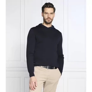 Emporio Armani Wełniana bluza | Regular Fit - Bluzy męskie - miniaturka - grafika 1