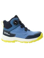 Buty dla chłopców - Jack Wolfskin Unisex dziecięce buty Cyrox Texapore Dial Mid K, niebieski (Elemental Blue), 37 eu - miniaturka - grafika 1