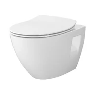Miski WC - Cersanit Moduo Plus Oval Zestaw Toaleta WC bez kołnierza + deska wolnoopadająca biała S701-724 - odbiór osobisty: Kraków, Świebodzin - miniaturka - grafika 1