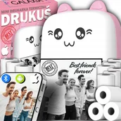 Akcesoria fotograficzne - Drukarka fotograficzna GALAXIA Mini Drukarka Termiczna DRUKUŚ ORYGINALNY Do Zdjęć Przenośna + 11 ROLEK - miniaturka - grafika 1