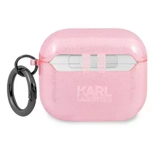 Karl Lagerfeld KLA3UKHGP AirPods 3 cover różowy/pink Glitter Karl`s Head - Akcesoria do słuchawek - miniaturka - grafika 2