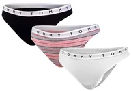 Majtki damskie - TOMMY  HILFIGER MAJTKI STRINGI DAMSKIE 3 PAK THONG PRINT UW0UW02521 0W2 - Rozmiar: S - miniaturka - grafika 1